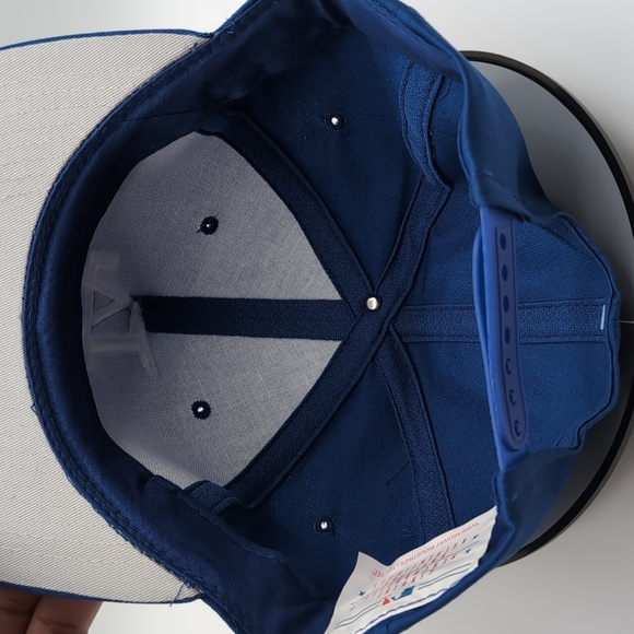 MLB| NWT Vintage Blue Los Angeles Dodgers Sports Cap Snap Back Grey Brim - Picture 12 of 12